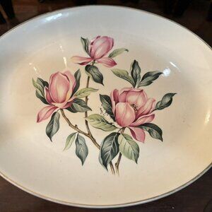 Vintage Homer Laughlin Rhythm Pink Magnolia 13" Platter EUC 1953-1966